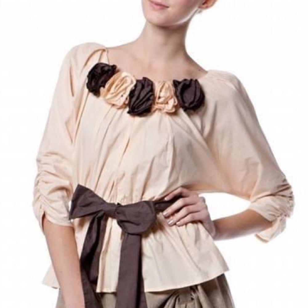 RYU Floral Shirt Top Cottage Core